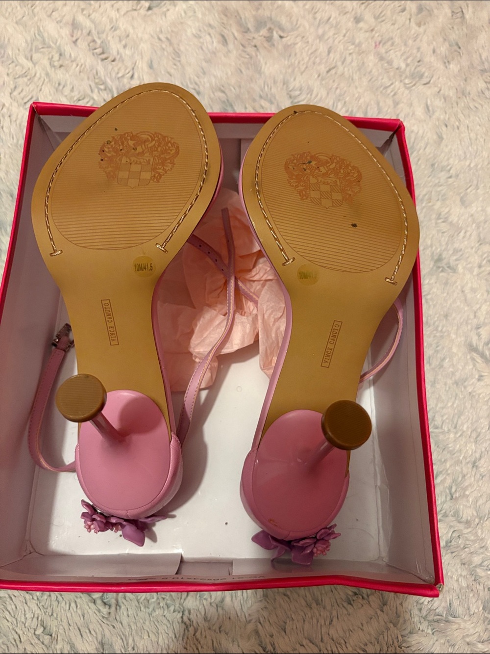Vince Camuto Pink Open-Toe Ankle-Strap Heels - Picture 7 of 10